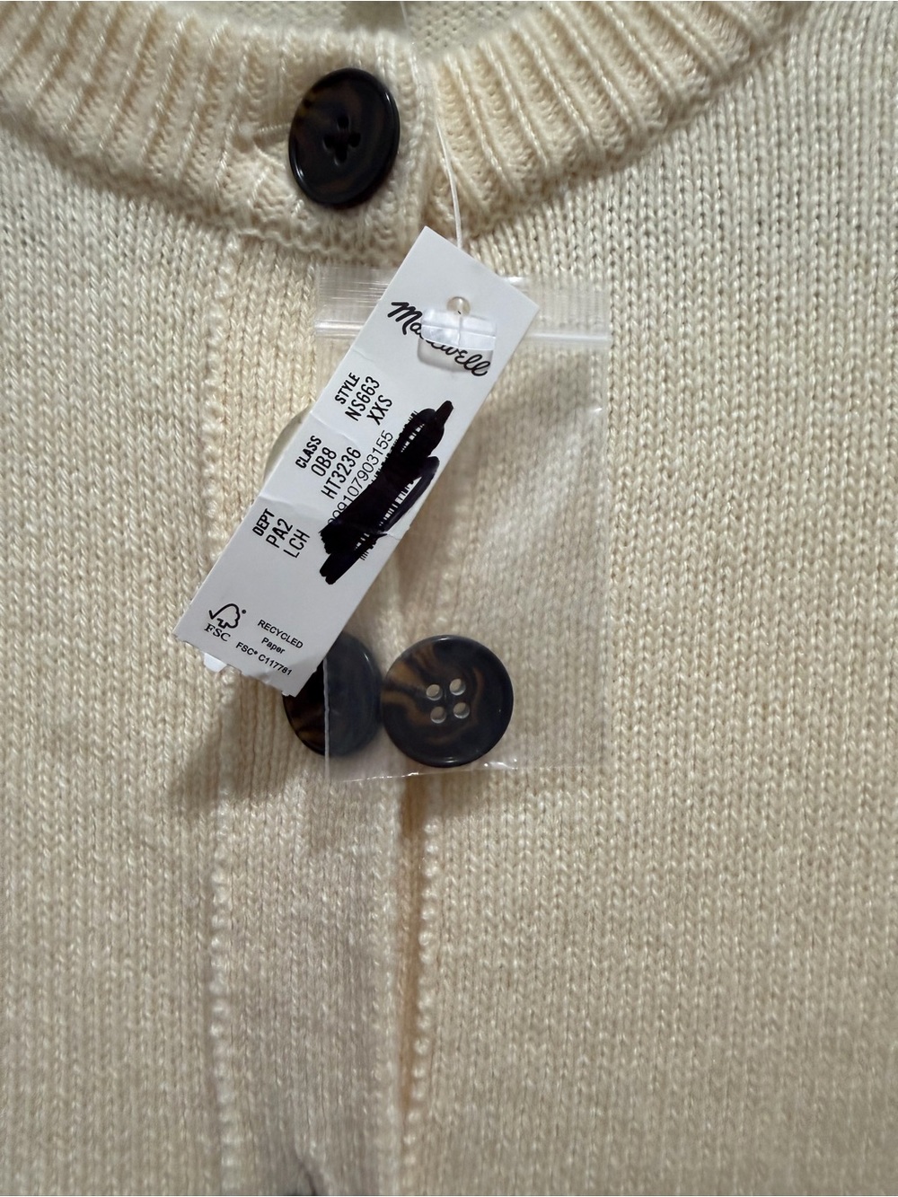 Madewell Cashmere Button- Front Cardigan Sweater in Lemon Size XXS $198 NS663 - Picture 7 of 8